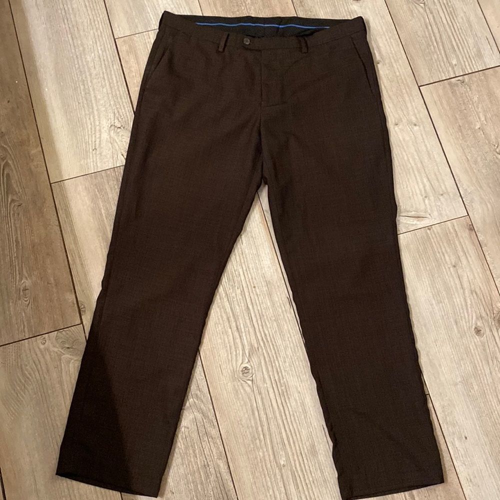Eddie Domani Tailored Fit Brown Dress Pants Size 34/30